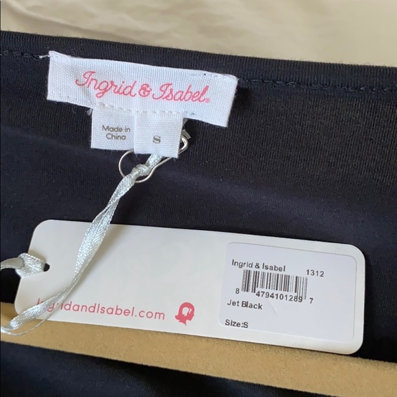 NWT Ingrid & Isabel Black Shirred Maternity Dress - Picture 4 of 5